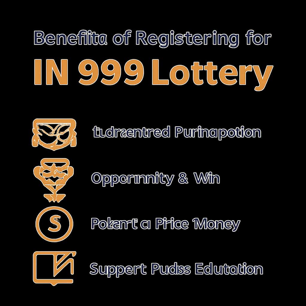 An illustration detailing the benefits of registering for the IN 999 Lottery.