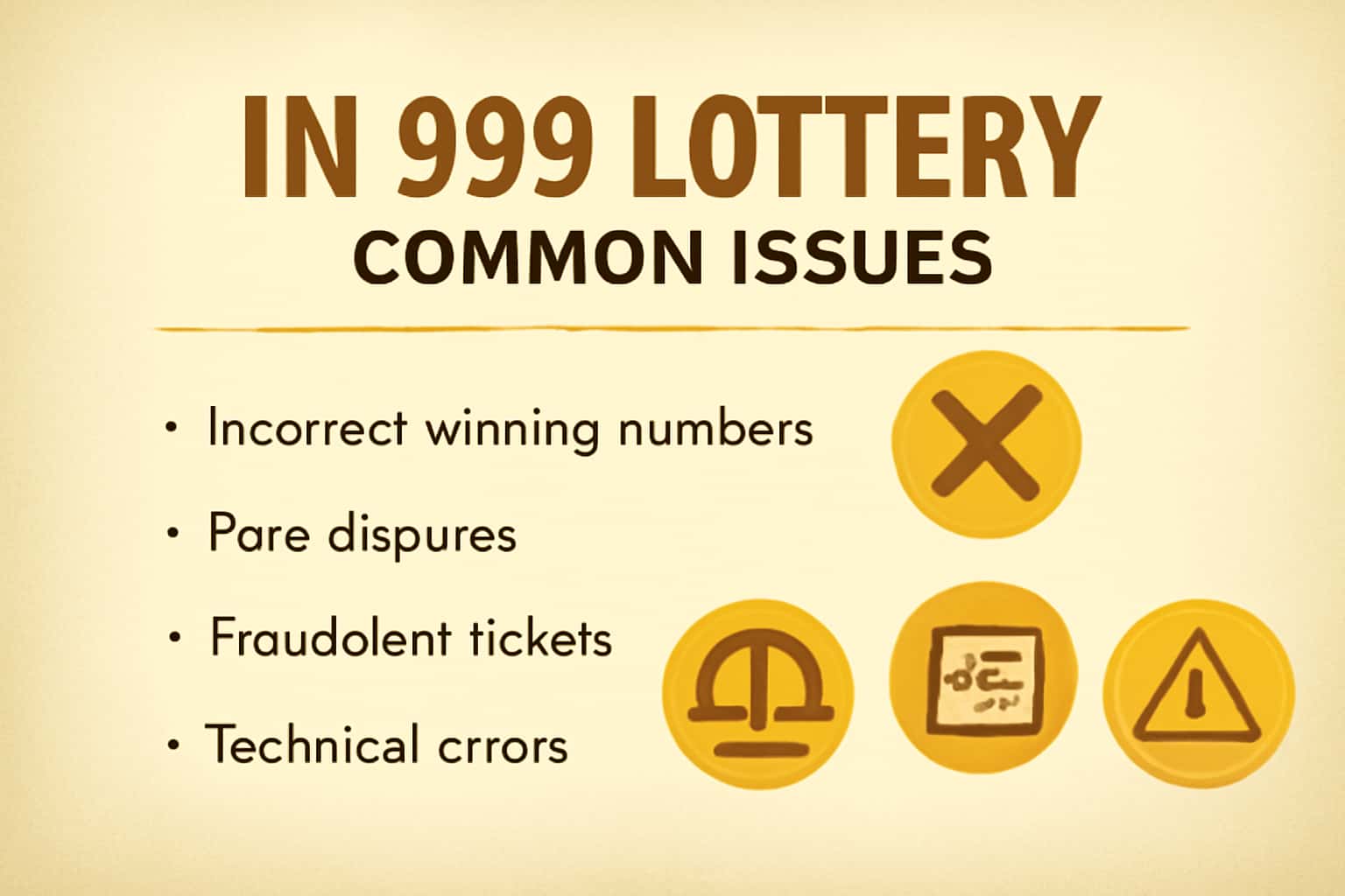 An informative depiction of common issues related to IN 999 Lottery.