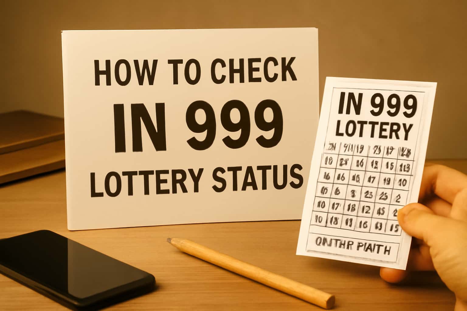 An informative visual about checking IN 999 Lottery status.