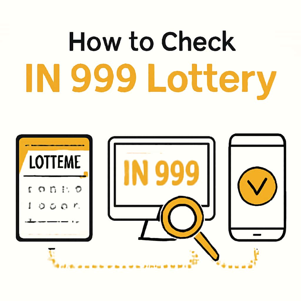 An illustration of the steps to check IN 999 Lottery status.