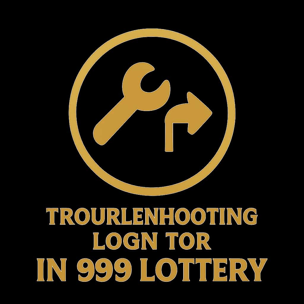 Badge representing troubleshooting login for IN 999 Lottery.