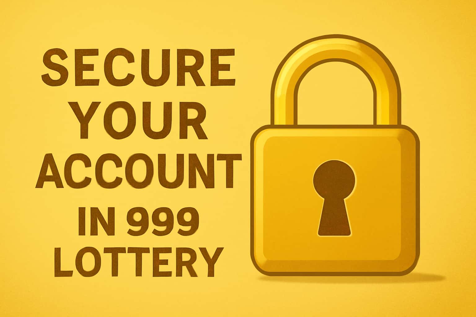 An informational scene about securing an IN 999 Lottery account with highlighted security features.
