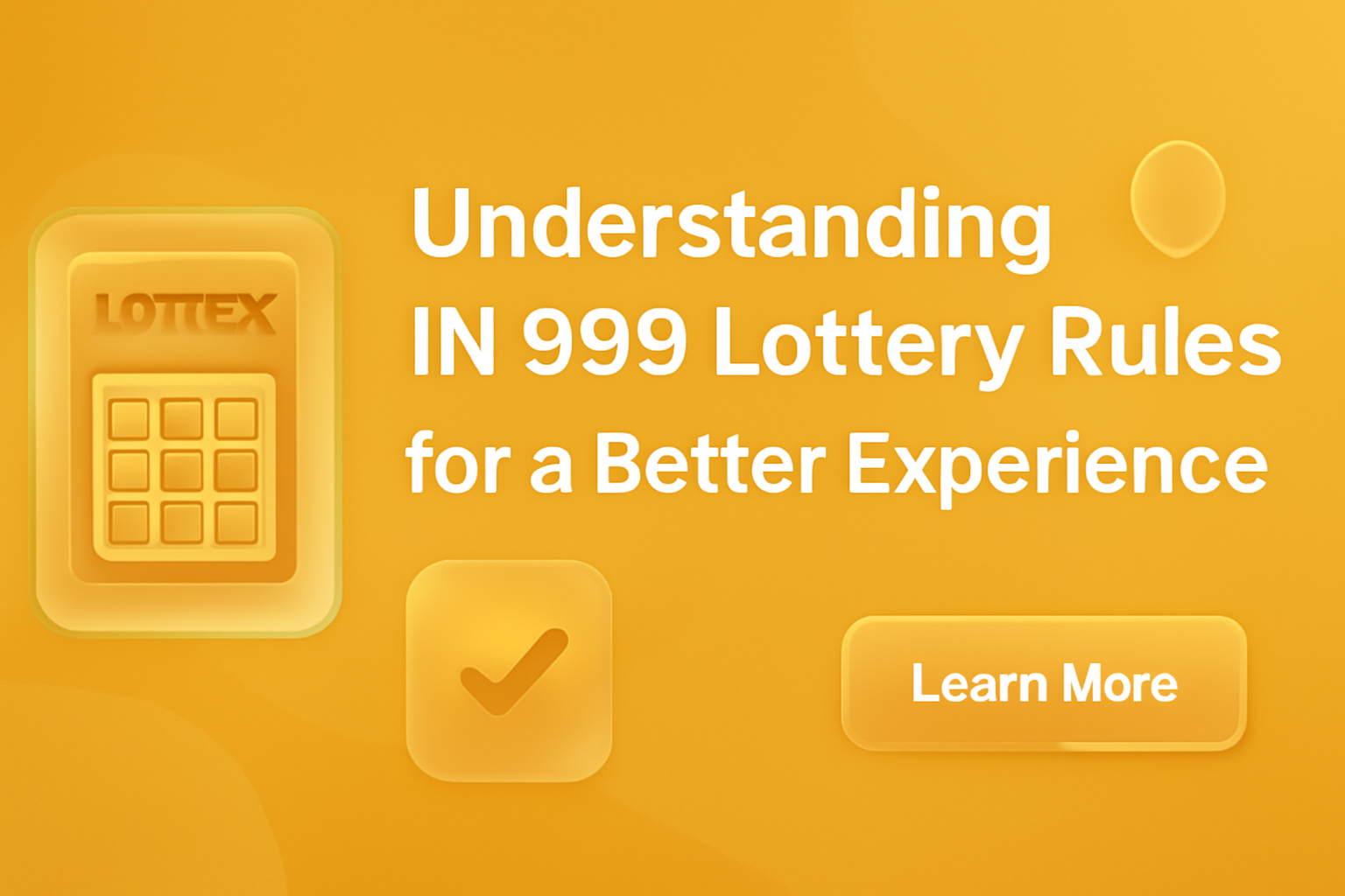 A professional representation of the IN 999 Lottery app interface.