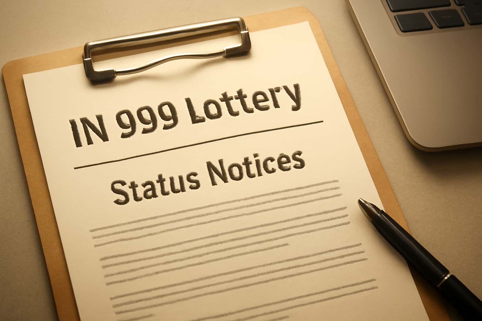 An informational representation of IN 999 Lottery Status Notices.